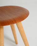 Sgabello scandinavo con seduta rotonda, anni '50/'60