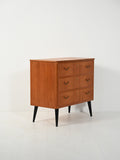 Cassettiera scandinava in teak con gambe nere 2