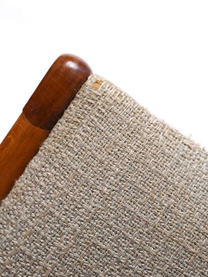 Set di 4 sedie scandinave anni 60 in teak con tappezzeria beige 6