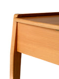 Coffee table scandinavo vintage in olmo con vano contenitore 8