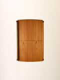Coffee table scandinavo vintage in olmo con vano contenitore 9