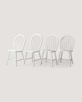 Set di 4 sedie scandinave bianche