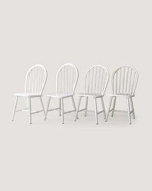 Set di 4 sedie scandinave bianche