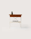 Comodino scandinavo anni 60 in metallo e mogano