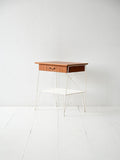 Comodino scandinavo anni 60 in metallo e mogano 3