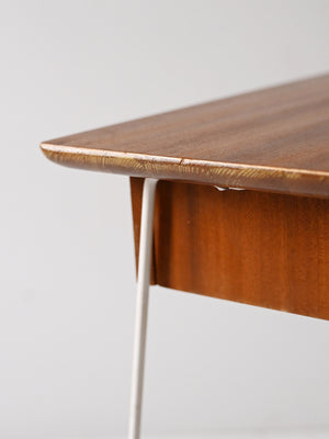 Comodino scandinavo anni 60 in metallo e mogano 5
