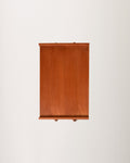 Comodino scandinavo in teak con mensola in paglia di Vienna, anni ’50 10