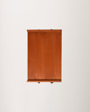 Comodino scandinavo in teak con mensola in paglia di Vienna, anni ’50 10