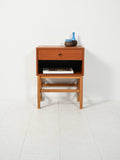 Comodino scandinavo cubico in teak anni Sessanta