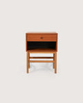 Comodino scandinavo cubico in teak anni Sessanta