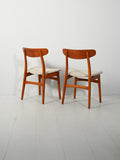 Coppia di sedie scandinave vintage con schienale a mezzaluna 2