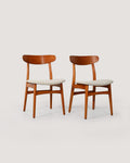 Coppia di sedie scandinave vintage con schienale a mezzaluna