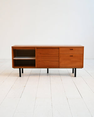Sideboard scandinavo in teak con ante a serranda, anni ’60 2