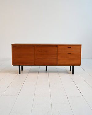 Sideboard scandinavo in teak con ante a serranda, anni ’60 3