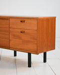 Sideboard scandinavo in teak con ante a serranda, anni ’60 4