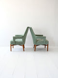 Coppia di poltroncine scandinave vintage anni 50 verde menta