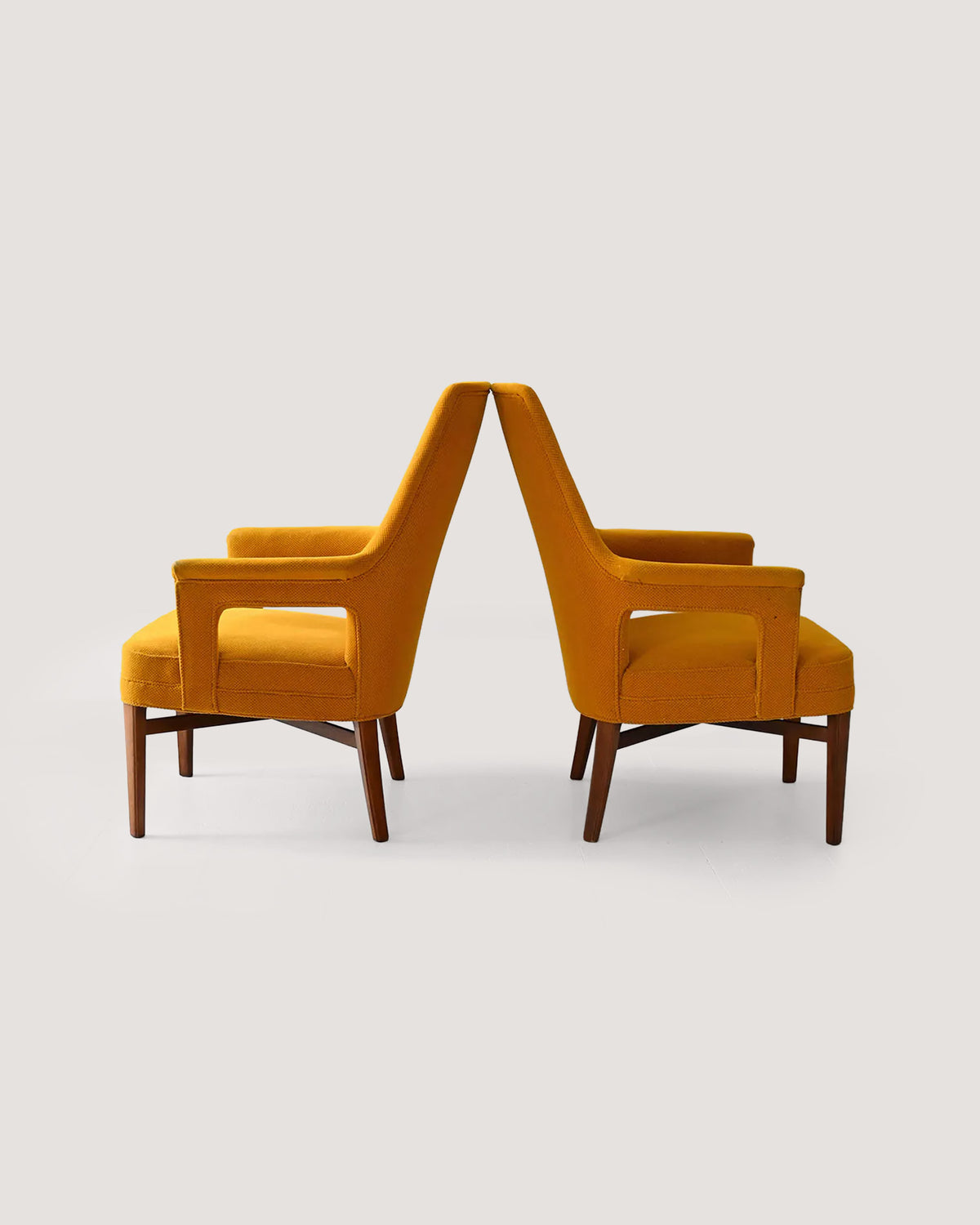 Coppia di poltroncine scandinave vintage anni '50 gialle