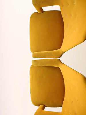 Coppia di poltroncine scandinave vintage anni '50 gialle 7