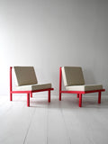 Coppia poltrone scandinave vintage rosso ciliegia 1