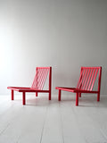 Coppia poltrone scandinave vintage rosso ciliegia 3