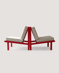 Coppia poltrone scandinave vintage rosso ciliegia