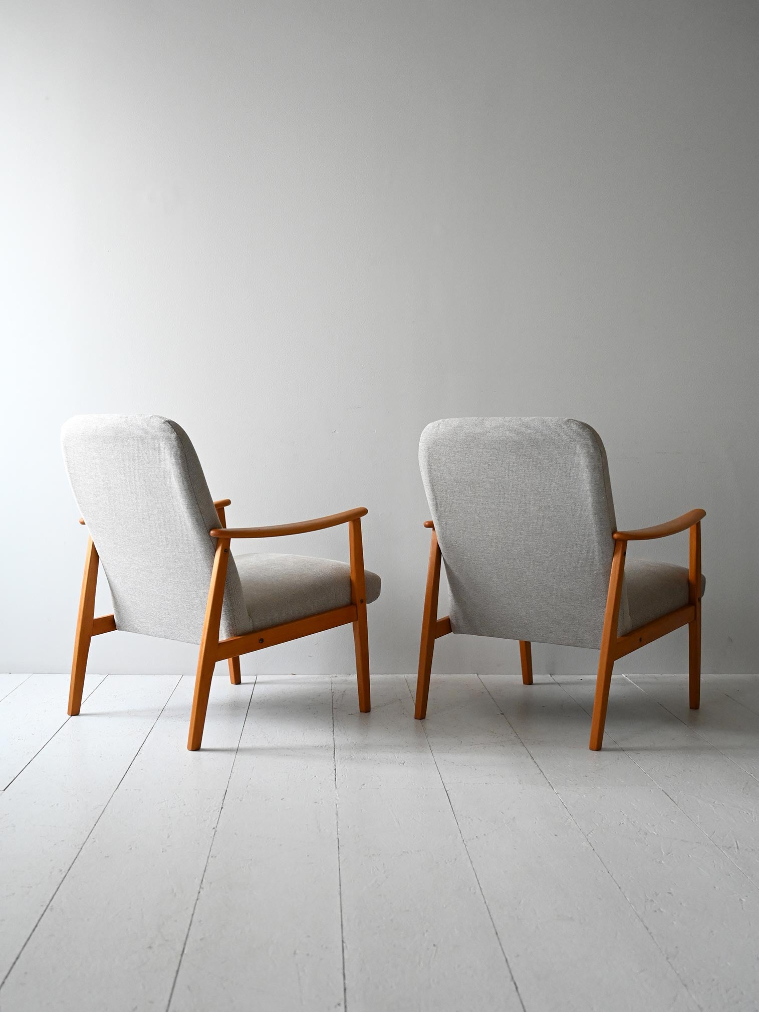 Coppia poltrone scandinave mid-century in rovere 3