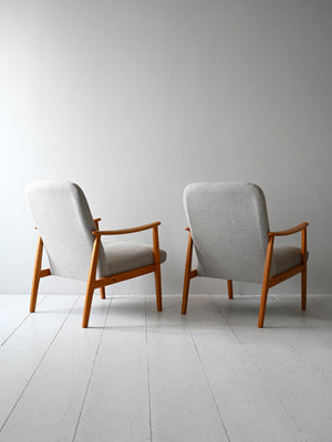 Coppia poltrone scandinave mid-century in rovere 3