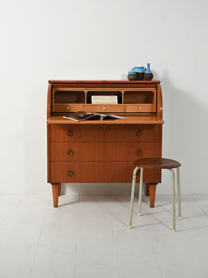 Secrétaire con gambe tornite decorate, anni ’50