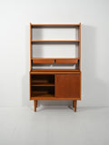 Libreria scandinava in teak con cassetti sospesi 3