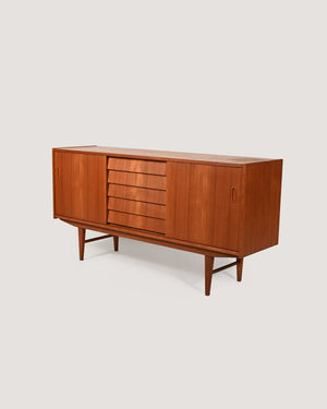 Sideboard scandinavo con cassetti a latta anni 50/60