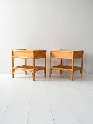 Coppia comodini DUX in bambù e rattan intrecciato 4