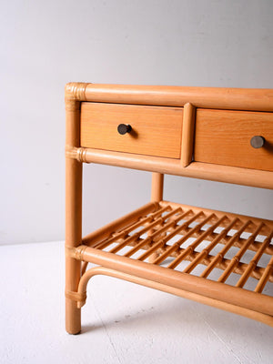 Coppia comodini DUX in bambù e rattan intrecciato 5