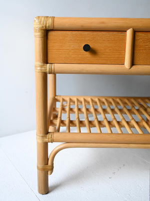 Coppia comodini DUX in bambù e rattan intrecciato 7
