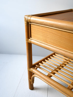 Coppia comodini DUX in bambù e rattan intrecciato 8
