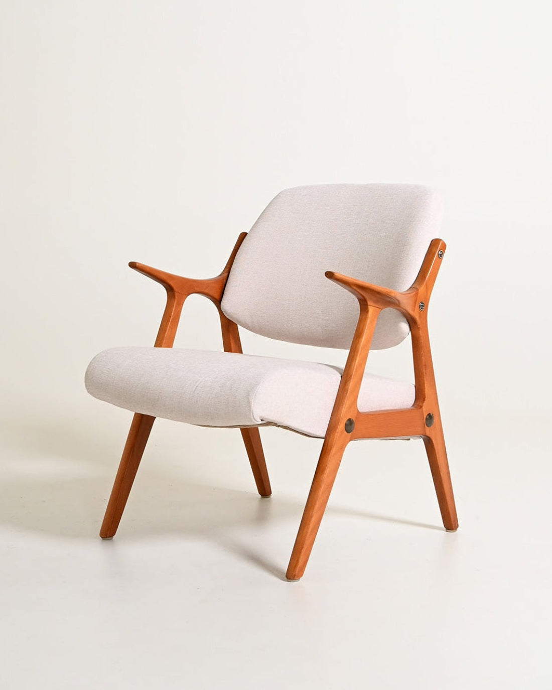 Poltrona scandinava in rovere, anni '60