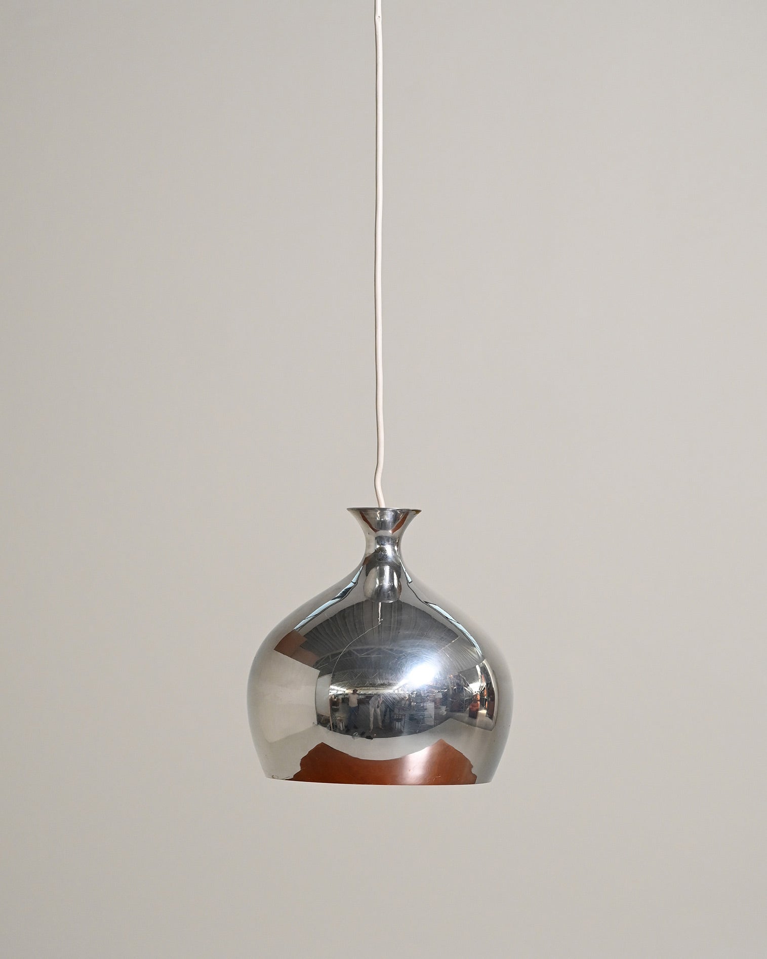 Lampada da soffitto in metallo cromato, Scandinavia, anni '60