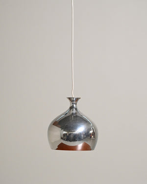 Lampada da soffitto in metallo cromato, Scandinavia, anni '60