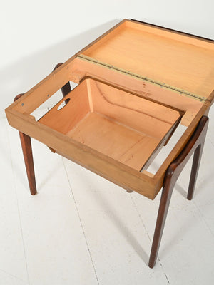 Tavolino portalana scandinavo in teak e rovere 8