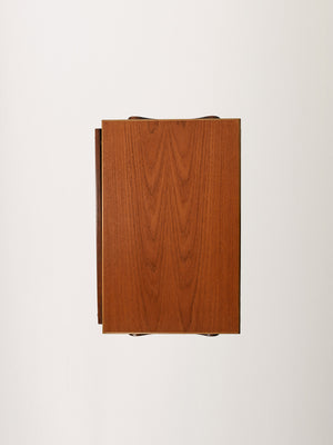 Tavolino portalana scandinavo in teak e rovere 12
