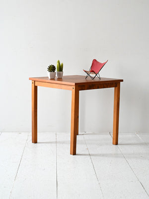 Coffee table scandinavo vintage in rovere con inserti in radica