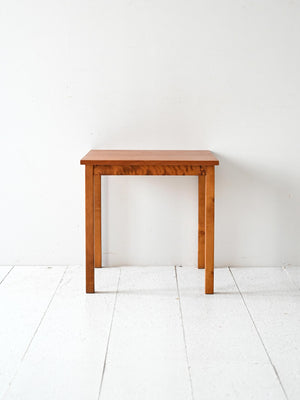 Coffee table scandinavo vintage in rovere con inserti in radica 2