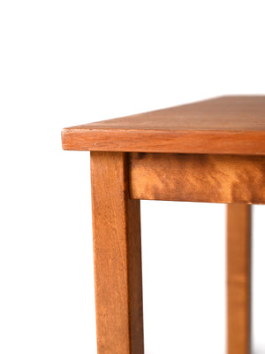 Coffee table scandinavo vintage in rovere con inserti in radica 3