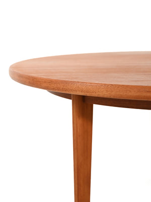 Tavolo rotondo allungabile svedese in teak anni ’60 4
