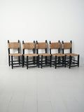 Set di cinque sedie marocchine in legno 1