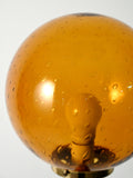 Lampada da terra teak e vetro color ambra 6