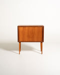 Mobile bar scandinavo in teak con serranda, anni 50