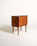 Mobile bar scandinavo in teak con serranda, anni 50