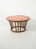Coffee table rotondo in bambù e rame 2