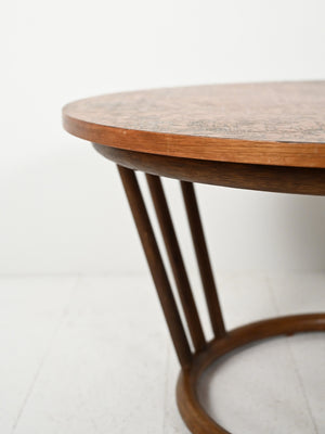 Coffee table rotondo in bambù e rame 6