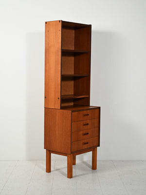 Piccola libreria scandinava in teak, anni ’60 2